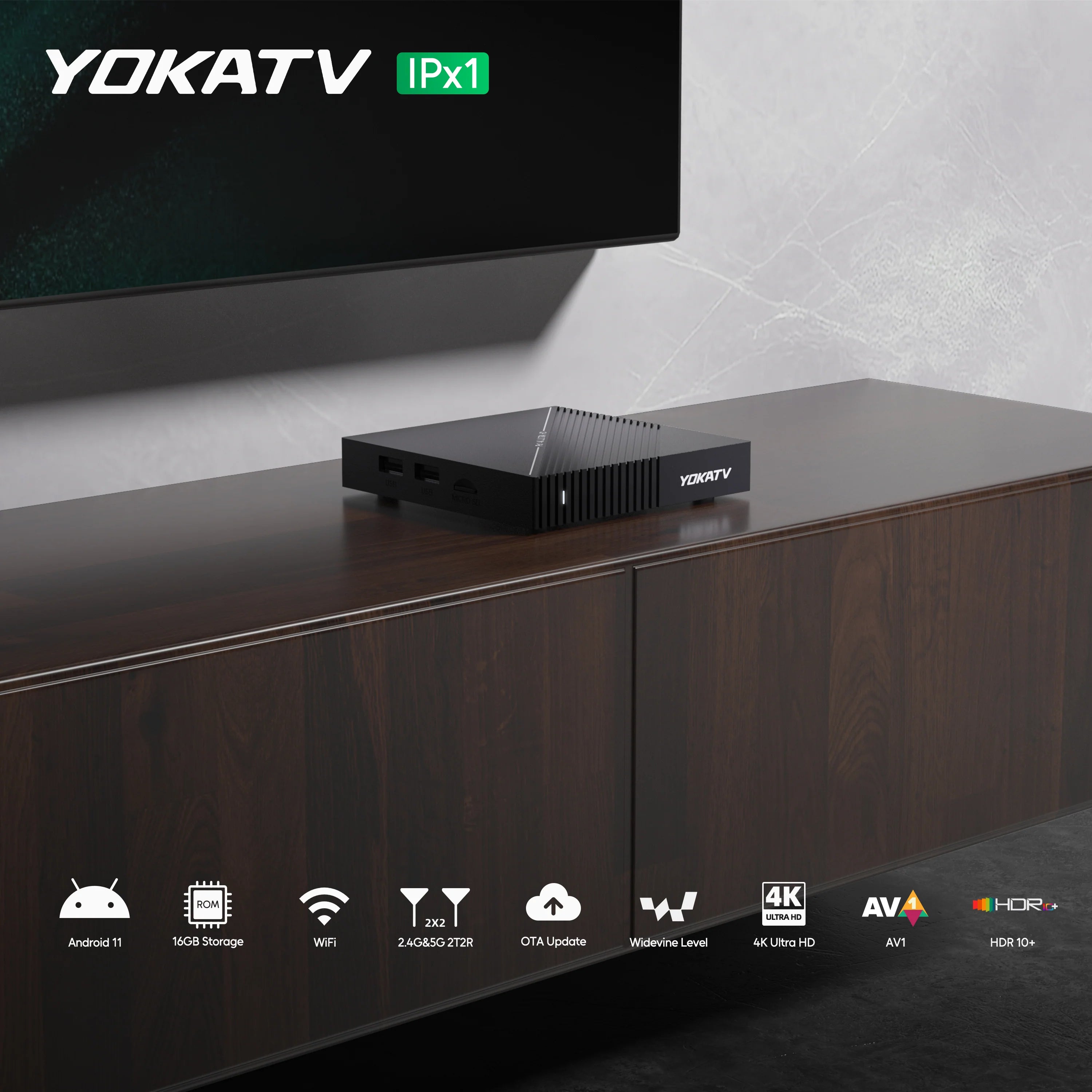 YOKA IPX1 4K Streaming Android TV Box